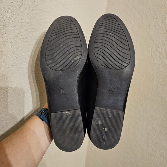 Michael Simon Black Horsebit Flat Loafers Size 8.5 Business Casual Trendy - Picture 3 of 9